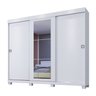 Guarda Roupas Casal Com Espelho 3 Portas de Correr 6 Gavetas Firenze Branco - 2