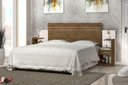 Ver imagem 1 de Cabeceira Para Cama Box Regulável MOA Com 2 Mesas de Cabeceira Com Gavetas Acopladas Cor Jequitiba/O