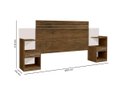 Ver imagem 3 de Cabeceira Para Cama Box Regulável MOA Com 2 Mesas de Cabeceira Com Gavetas Acopladas Cor Jequitiba/O