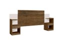Ver imagem 2 de Cabeceira Para Cama Box Regulável MOA Com 2 Mesas de Cabeceira Com Gavetas Acopladas Cor Jequitiba/O