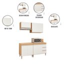 Ver imagem 4 de Conjunto Kit Cozinha Balcão Pia sem Tampo Balcão Cooktop e 2 Armários Aéreos Compacta Ajl Móveis