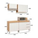 Ver imagem 3 de Conjunto Kit Cozinha Balcão Pia sem Tampo Balcão Cooktop e 2 Armários Aéreos Compacta Ajl Móveis