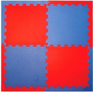 Kit 4 Tapete Tatame Eva Azul E Vermelho 1,00Mx1,00M