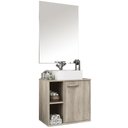 Ver imagem 1 de Conjunto Para Banheiro Gabinete Suspenso 60cm Com Cuba E Espelho Anne B06 Barrique - Lyam Decor
