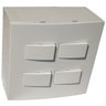 Caixa 4x4 Versatil Sobrepor Branco - 4x4" 4 Interruptor Simples Separados - 1