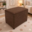 Ver imagem 1 de Puff Baú Banqueta Retangular Organizar e Decorar 55cm Marrom Suede