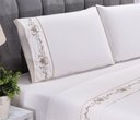 Ver imagem 2 de Jogo lençol Fluence quarto casal Padrão bordado 4 peças 2fronha: Palha com caqui