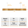 Lustre Madeira Retangular Linear Led Integrado 150cm -snk 02 - 7
