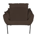 Ver imagem 4 de Poltrona Luxo Suede Marrom com Base de Ferro Preta - Vallisa Decor