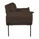 Ver imagem 3 de Poltrona Luxo Suede Marrom com Base de Ferro Preta - Vallisa Decor