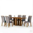 Ver imagem 2 de Conjunto Sala de Jantar Mesa Amanda 6 Cadeiras 160cm Miami Yescasa Marrom/Cinamomo/Prata