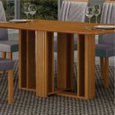 Ver imagem 7 de Conjunto Sala de Jantar Mesa Amanda 6 Cadeiras 160cm Miami Yescasa Marrom/Cinamomo/Prata