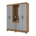Ver imagem 4 de Guarda Roupa Casal 4 Portas Com Espelho 3 Gavetas Ryan Casa 812