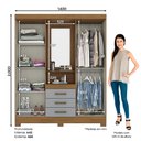 Ver imagem 2 de Guarda Roupa Casal 4 Portas Com Espelho 3 Gavetas Ryan Casa 812