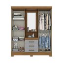 Ver imagem 3 de Guarda Roupa Casal 4 Portas Com Espelho 3 Gavetas Ryan Casa 812