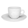 Xícara com Pires Blanc Rosas em Porcelana Para Chá e Café 200ml - Wp Connect Xícara com Pires Branco - 1