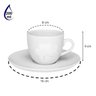 Xícara com Pires Blanc Rosas em Porcelana Para Chá e Café 200ml - Wp Connect Xícara com Pires Branco - 4