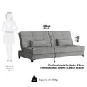 Ver imagem 3 de Sofá Cama Reclinável 3 Lugares 188cm Nassau Yescasa
