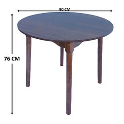 Jogo de Jantar Colonial Brisa Mesa 90 Cm + 04 Cadeiras Imbuia Rustico - 2