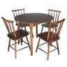 Jogo de Jantar Colonial Brisa Mesa 90 Cm + 04 Cadeiras Imbuia Rustico - 1