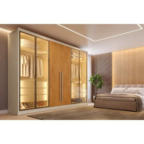 Guarda Roupa Casal 6 Portas 4VID 6GAV Madri Off White Europa