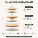 Ver imagem 7 de Kit 3 Potes Herméticos de Vidro com Tampa de Bambu – Organizadores para Cozinha, Mantimentos e Gelad