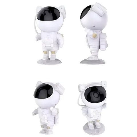 Projetor Abajur Estrelado Luminária Astronauta USB Luz LED Giratório Múltiplas Cores