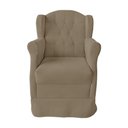 Ver imagem 4 de Poltrona Amamentação Cadeira Reforçada Balanço Puff Suede Cor:bege Escuro