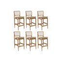 Ver imagem 1 de Kit 6 Banquetas Sala Jantar Liz 1bmm009ca Premium Madeira Maciça 6 Un Carvalho/boucle Bege/tela