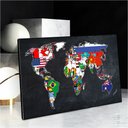 Ver imagem 3 de Quadro Mapa Mundi Bandeiras:120x80 cm/BRANCA