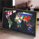 Ver imagem 6 de Quadro Mapa Mundi Bandeiras:120x80 cm/BRANCA