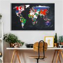 Ver mais imagens de Quadro Mapa Mundi Bandeiras:120x80 cm/BRANCA