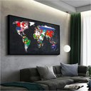 Ver imagem 4 de Quadro Mapa Mundi Bandeiras:120x80 cm/BRANCA