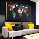Ver imagem 5 de Quadro Mapa Mundi Bandeiras:120x80 cm/BRANCA