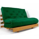 Ver imagem 1 de Sofá Cama Casal Futon Tokio Verde Bandeira Madeira Maciça Mel