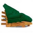 Ver imagem 2 de Sofá Cama Casal Futon Tokio Verde Bandeira Madeira Maciça Mel
