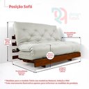 Ver imagem 5 de Sofá Cama Casal Futon Tokio Verde Bandeira Madeira Maciça Mel