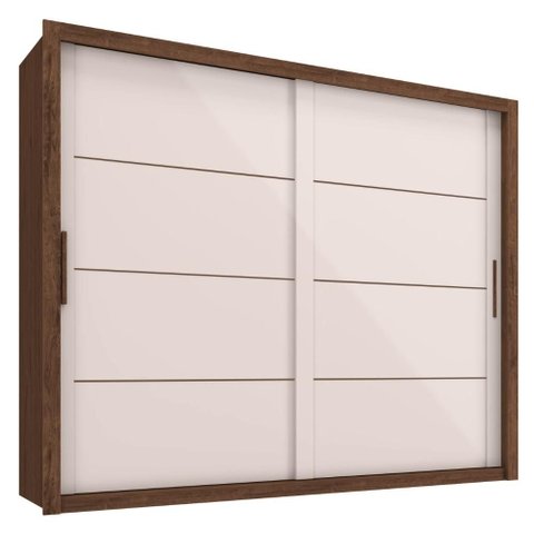 Guarda Roupa Casal 2 Portas de Correr 6 Gavetas Imperio 272 cm Jacaranda Off White Zanz