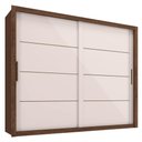 Ver imagem 1 de Guarda Roupa Casal 2 Portas de Correr 6 Gavetas Imperio 272 cm Jacaranda Off White Zanz