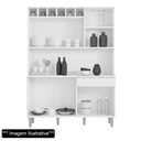 Ver imagem 3 de Kit Cozinha Compacta 130cm com 6 Portas e 1 Gaveta Nicole Cinza Escuro - Pallazio