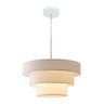 Lustre Luminária Pendente Vivare Pe-4108-br Cúpula em Tecido Ideal para Quarto Sala de Jantar - 1