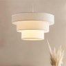 Lustre Luminária Pendente Vivare Pe-4108-br Cúpula em Tecido Ideal para Quarto Sala de Jantar - 5