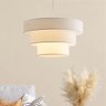 Lustre Luminária Pendente Vivare Pe-4108-br Cúpula em Tecido Ideal para Quarto Sala de Jantar - 7