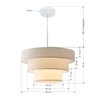 Lustre Luminária Pendente Vivare Pe-4108-br Cúpula em Tecido Ideal para Quarto Sala de Jantar - 6
