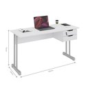 Ver imagem 2 de Mesa Escrivaninha Home Office Ecos 120 Cm 2 Gavetas - Branco