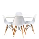 Ver imagem 1 de Kit Mesa Eiffel Branca Quadrada 80Cm + 04 Cadeiras Eiffel
