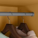 Ver imagem 6 de Guarda Roupa com Portas de Correr 3 Portas 2 Gavetas Saint 156cm Cinza/Carvalho Americano/Grafite