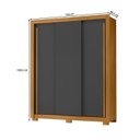 Ver imagem 3 de Guarda Roupa com Portas de Correr 3 Portas 2 Gavetas Saint 156cm Cinza/Carvalho Americano/Grafite