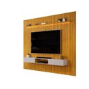 Ver imagem 5 de Painel Ripado para TV até 75 Polegadas com LED MDF 275cmx240cm Trento Marrom Cedro/Bali