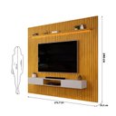 Ver imagem 4 de Painel Ripado para TV até 75 Polegadas com LED MDF 275cmx240cm Trento Marrom Cedro/Bali